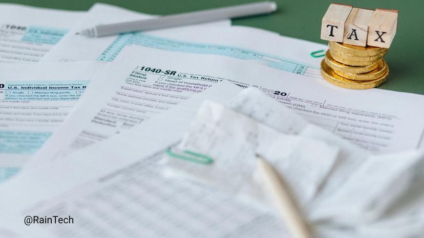 Tax documents and coins symbolizing payroll, tax filing, and compliance in Indonesia.