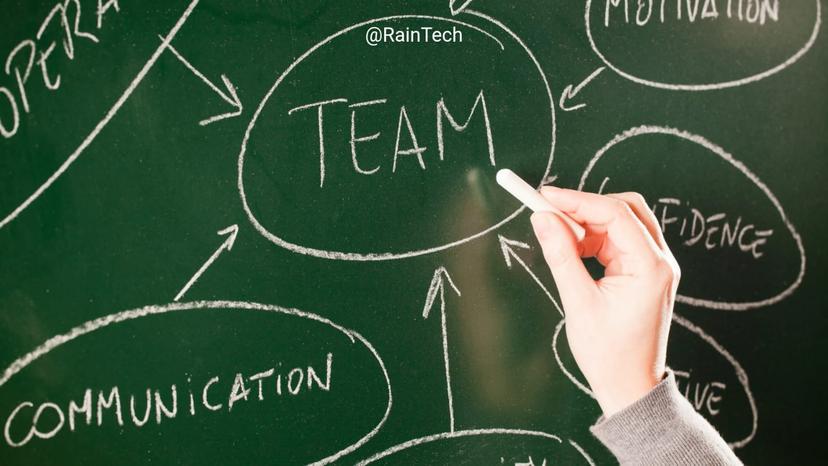 Chalk drawing of a mind map with 'TEAM' at the center, representing the foundation of a remote-friendly culture for Indonesian tech talent.