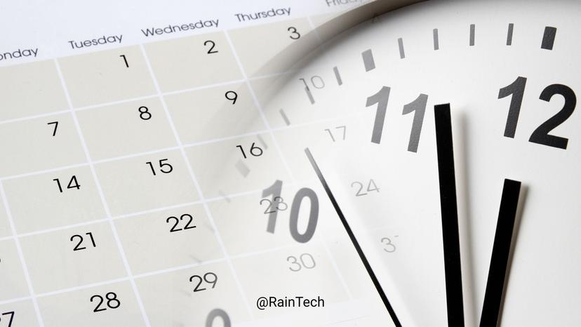 A transparent overlay of a monthly calendar and a clock face, illustrating the 14-day step-by-step EOR onboarding timeline for Indonesian hires.