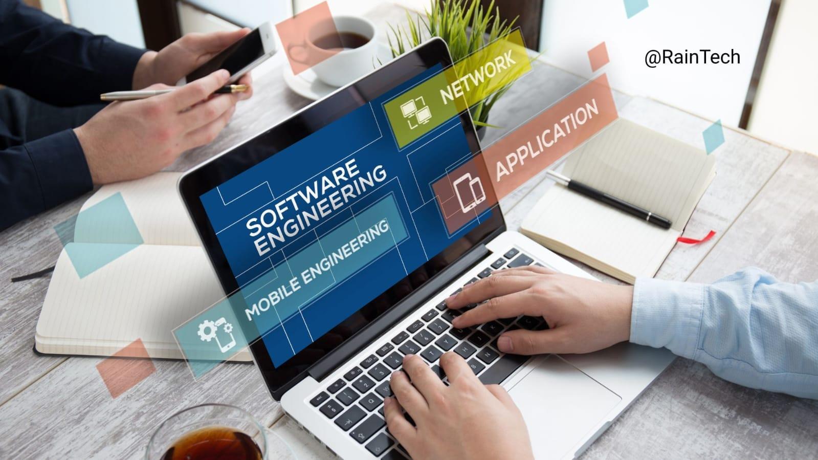 Laptop showing Software Engineering roles to help founders choose between Frontend, Backend, or Fullstack developers in Indonesia.