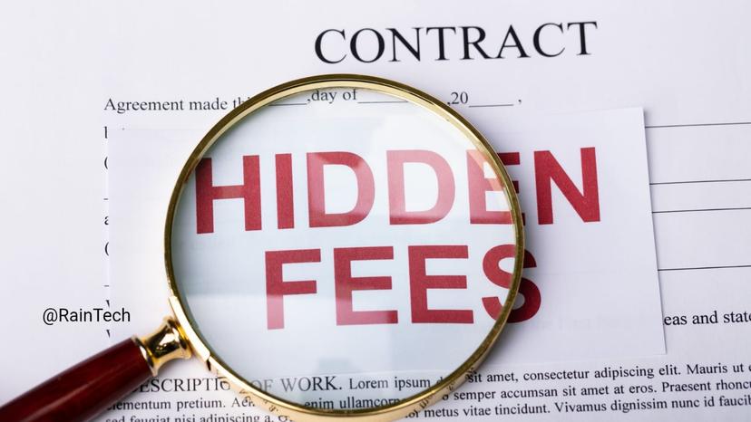 Magnifying glass over the words 'HIDDEN FEES' on a contract document, representing how to avoid extra costs in Indonesian Employer of Record pricing.